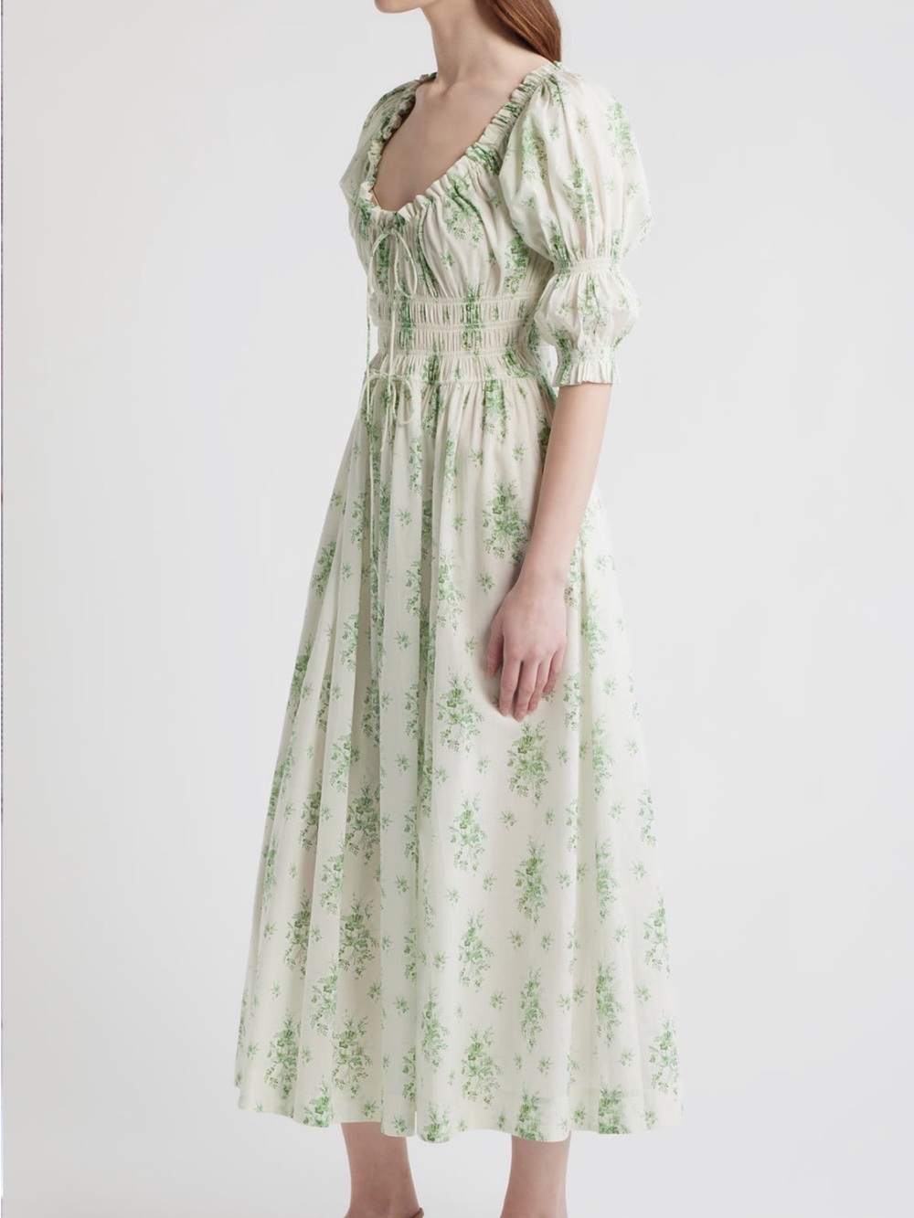 NWT Doen Ischia Dress in Vert Petit Bouquet de Chamonix | S